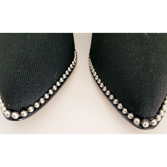 11 BCBGeneration Beya Black Stretch Fabric Ankle Boots Booties Pointed Toe Heels - Picture 6 of 13